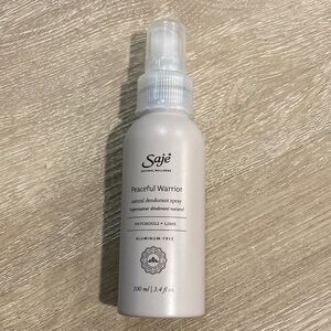 Saje Peaceful Warrior Natural Deodorant Spray 3.4 Oz NWT Patchouli Lime Scent